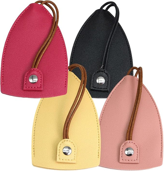 Protective Pull Out Key Case, 4PCS Creative Key Cover Case, PU Leather Large-Capacity Car Key Pull Out Key Case Not Easy to Slip Key Pouch