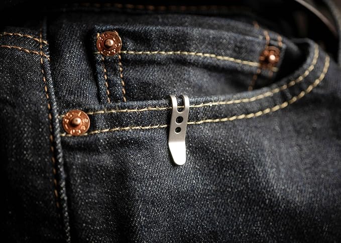 TEC Accessories - P-7 Suspension Clip - Stainless Spring Steel, Black Diamond Finish - Everyday Carry - Keychain Accessory