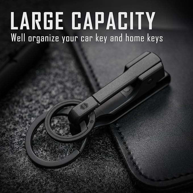 KeyUnity EDC Belt Keychain Clip Quick Release, Stainless Steel Duty Belt Key Ring Holder for Pants, Jeans, Trousers