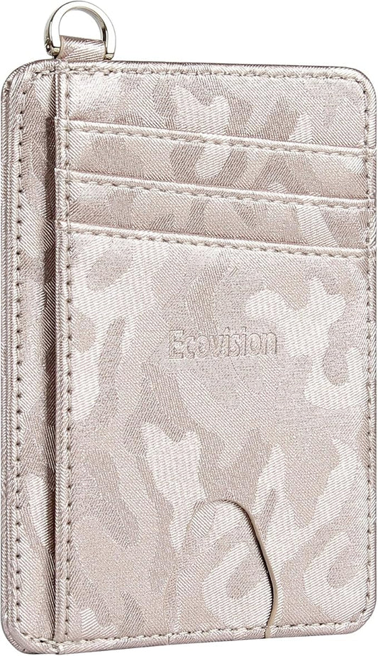 EcoVision Slim Minimalist Front Pocket Wallet, RFID Blocking Credit Card Holder Wallet with Detachable D-Shackle for Men Women