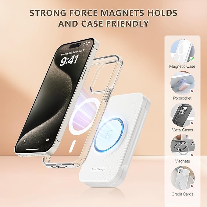 2026 Traveling Portable Wireless Mag-Safe Fast Charging Station,Magnetic 3 in 1 Charger for iPhone 17 16 15 14 13 12 Pro Max Plus,Apple Watch Series & Air pods 4 3 2 Pro-Gifts for Family