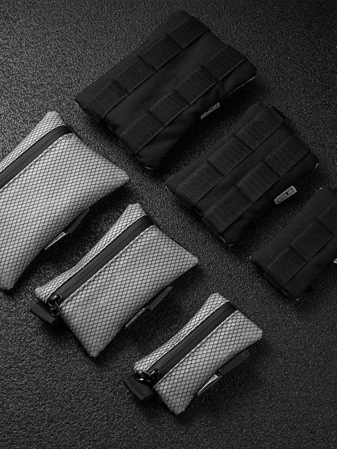 TACTICAL_GEEK Storage A5 EDC Storage Pouch Set, Multi-Purpose Molle EDC Gadget Pouch, Multi-Functional Utility Small Tool Pocket,Luggage Organiser Divider Small Pouch Organizer for Daily Carry(Black)