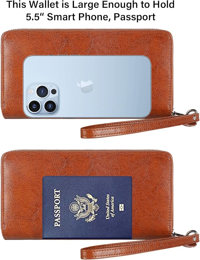 Lavemi Small Compact Women Wallet RFID Blocking Genuine Leather Bifold Purse with ID Windows