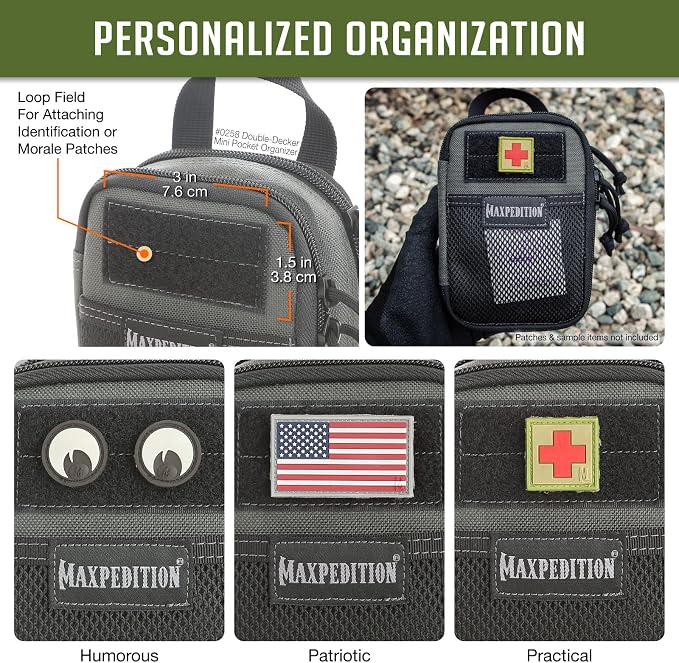MAXPEDITION Double-Decker Pocket Organizer, Tactical Tool Pouch for Organization, EDC Pouch for Everyday Carry