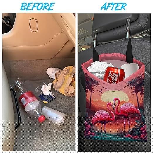 Car Trash Can Waterproof Garbage Bag Hanging for Car Back Seat