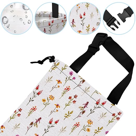 Car Trash Bag Spring Flowers Car Garbage Bag Hanging Car Trash Can for Back Seat with Drawstring