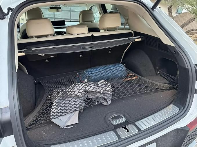Rear Trunk Organizer Cargo Net for Genesis GV70 2022-2026 – Floor Style Cargo Net for SUV – Premium Mesh Elastic Car Trunk Organizer Vehicle Carrier Storage – Compatible with GV70