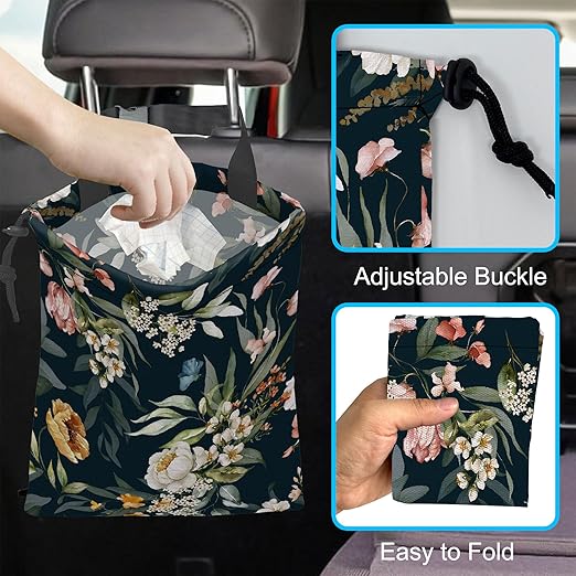 Car Trash Can Waterproof Garbage Bag Hanging for Car Back Seat