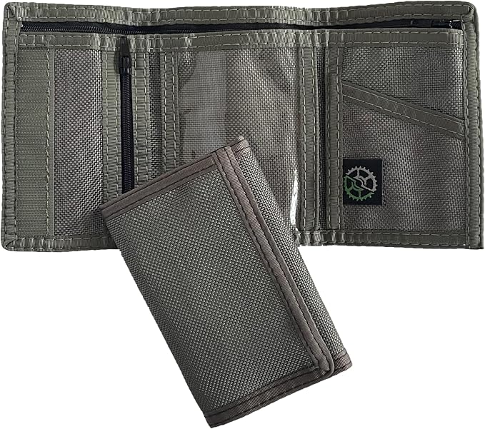 Nylon Trifold Wallet with Coin Pocket (Grey Ballistic)
