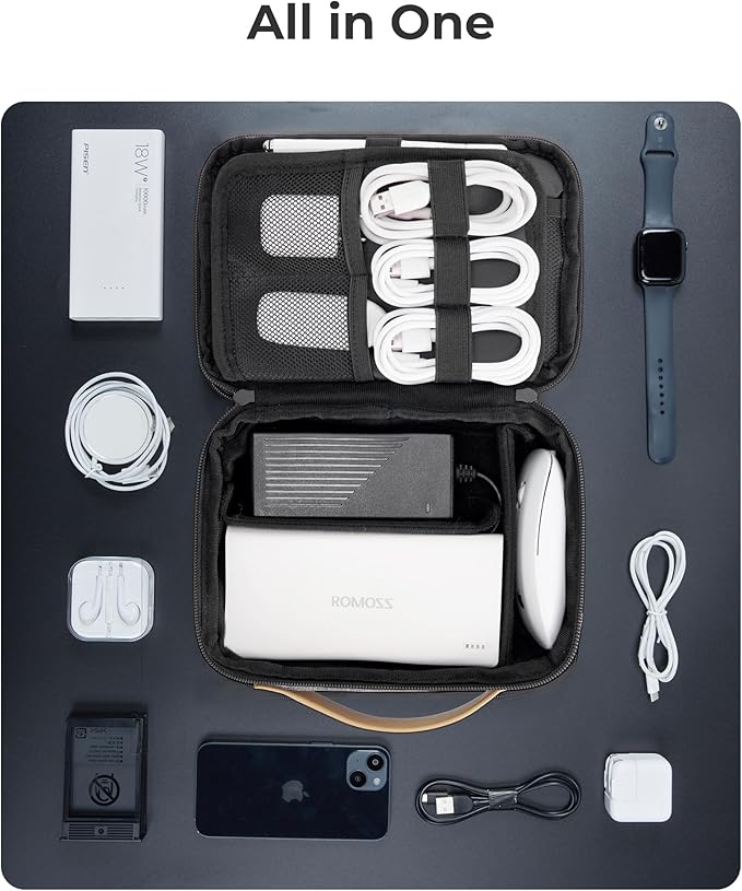 BAGSMART Electronics Organizer Travel Case, Cord Organizer Travel Cable Bag for Tech Accessories (Black)