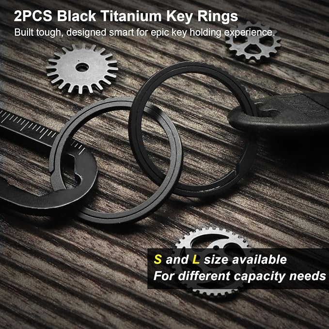 Titanium Key Rings Heavy Duty Side Push Split Key Chain Rings for Key Carabiner Quick Release Keychain