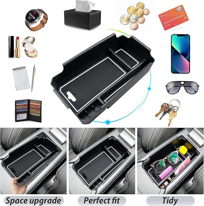 SKTU for 2018-2025 2026 Volvo XC40 Center Console Organizer for 2023 2024 2025 2026 Volvo XC40 Accessories Console Tray 2024 2025 XC40 Insert ABS Tray 2026 XC40 Glove Secondary Storage Box (White)