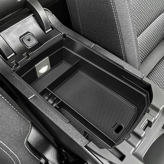 HGWEI Center Console Organizer Compatible with GMC Terrain 2018-2024 Interior Accessories Terrain SL/SLE/SLT/AT4/Denali Middle Insert Tray Armrest Storage Box with Coin Holder (NOT FOR 2025-2026)Black