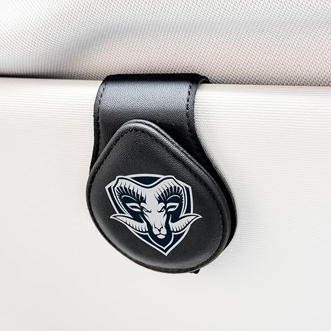 Mascot Logo - Car Sunglass Holder, Magnetic Leather Eyeglass Hanger Mount Clip Holder for Dodge Ram Series Car Visor Accessories