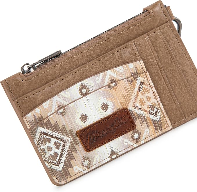 Montana West X Wrangler Aztec Credit Card Holder for Women Slim Keychain Wallet Small Wallet Women Ladies Female Cards & ID Cases with Keychain Wristlet Strap