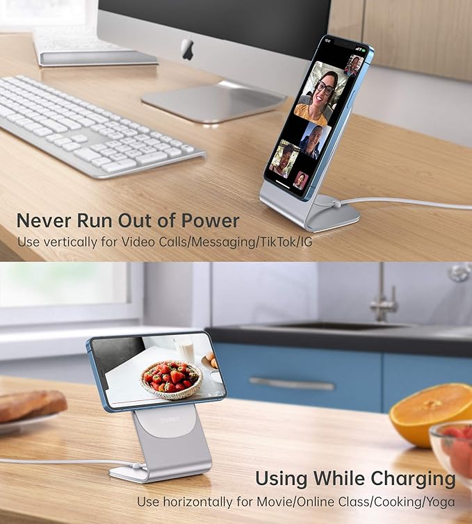 Magnetic Wireless Charger for iPhone 17/16/15/14/13/12 - Mag Charger+20W USB C Adapter, Fast Wireless Charging Stand/Pad with 5ft USB-C Cable for iPhone 17/16/15/14/13/12, Airpod-Gift for Men & Women