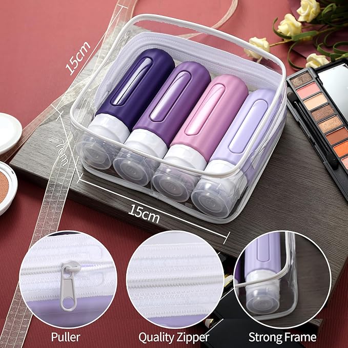 Mrsdry 16 Pack Travel Bottles for Toiletries, Leakproof Travel Containers for Toiletries, TSA Approved Silicone Travel Accessories Squeezable Refillable 3oz for Shampoo Conditioner Lotion