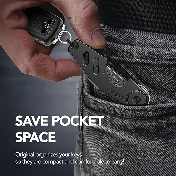 Key Organizer Compact Key Holder, Minimalist Clutter-Free EDC Smart Keychains, Metal Car Key Chain Secures 2-6 keys