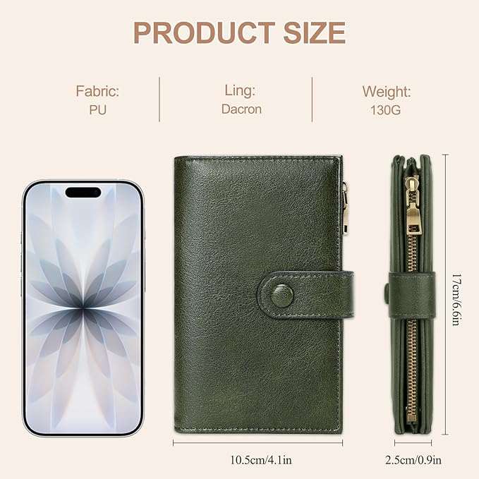 BKNOOU Passport Holder Rfid Blocking Travel Passport Wallet for Women and Men, Compact Leather Travel Wallet Trifold Clutch Wallet, Passport Cover Holds Cards, Tickets, Cash and Pen