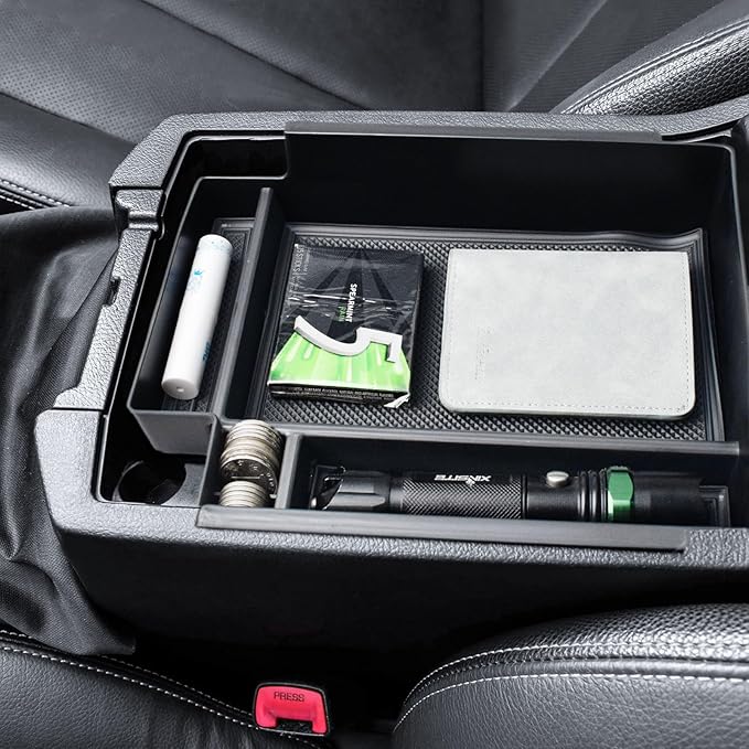 EDBETOS Full Size Center Console Organizer Tray Compatible with Toyota 4Runner Accessories 2010-2020 2021 2022 2023 2024 Insert Armrest Box Secondary Storage Divider ABS Materials, Black Trim