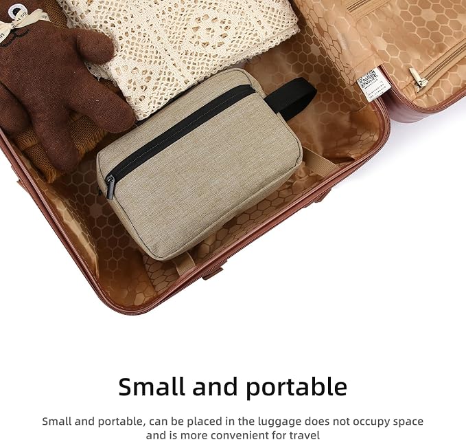 Icramsy Travel Toiletry bag Toiletry bag for women men Hanging Cosmetic bag Travel accessories for Women Men (Khaki)
