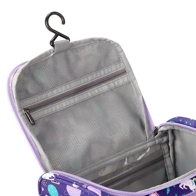 Choco Mocha Kids Toiletry Bag for Girls, Travel Hanging Waterproof Cute Toiletry Bag for Teens Girls Christmas Gifts, Purple