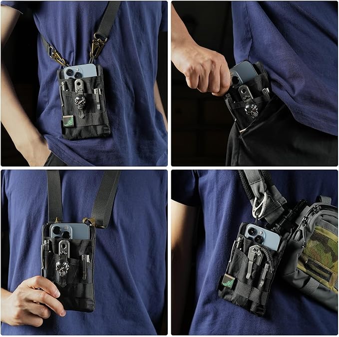 VIPERADE VE1 Pocket Organizer, EDC Pouch for Men, EDC Organizer Storage EDC Gears, Multitool Pocket Pouch Hold Your Flashlight/Pocket Knife, Pen, Notebook