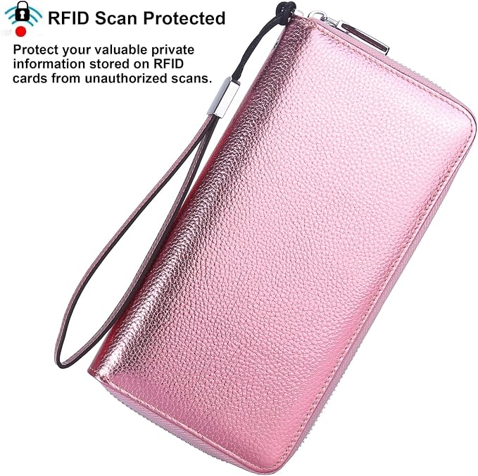 Lavemi Small Compact Women Wallet RFID Blocking Genuine Leather Bifold Purse with ID Windows
