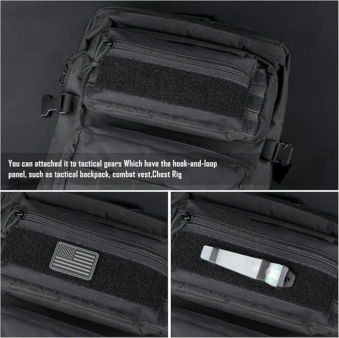 WYNEX Tactical Tool Zipper Pouch, Bag Insert EDC Organizer Utility Admin Storage Pocket Accessories Snack Pouch with Hook Backing for MK3 MK4 Chest Rig