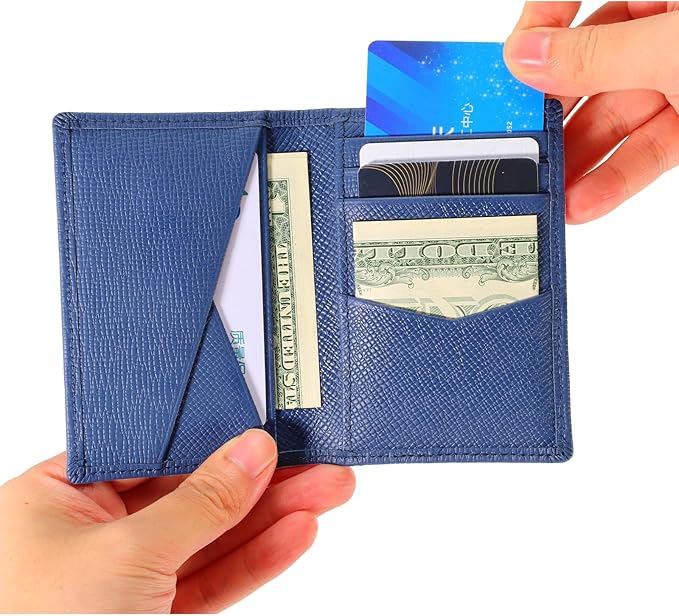 OLEIW Genuine Leather Minimalist Wallet: Slimfold Design for Front Pocket Comfort, Featuring Quick-Access ID Window & Secure RFID Blocking – The Ultimate Balance of Premium Texture and Daily Utility