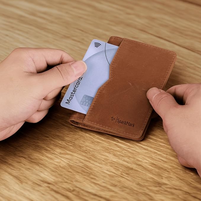 RFID Blocking Slim Wallet for Men | Thin Bifold Credit Card Holder Wallet | Mens Wallet Slim Business Card Case | Minimalist Front Pocket wallet with Gift Box