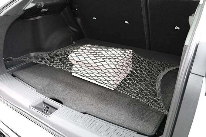 Floor Style Automotive Elastic Trunk Mesh Cargo Net for Nissan Ariya 2023-2025 - Premium Trunk Organizer and Storage - Luggage Net for Crossover - Best Car Organizer for Nissan Ariya