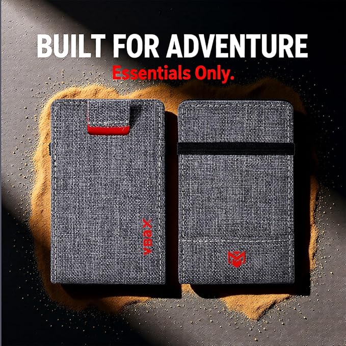 RFID Minimalist Slim Wallet for Men and Women, Holds Up to 12 Cards, Cash, Key Thin and Lightweight Credit Card Holder, Grey Ballistic Nylon
