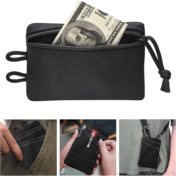 Platy Pocket Organizer, Durable EDC Tool Pouch for Men, Neck Wallet with Paracord Lanyard, Holds Flashlight, Multitool, Pen, Notebook