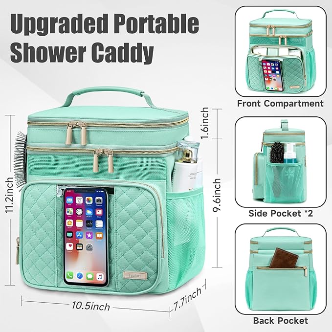 Tealari Large Toiletry Bag for Women Men,Bathroom Bag,Water Resistant Shower Bag,Makeup Bag,Portable Shower Caddy for College Dorm,Hanging Travel Toiletry Bag with Transparent Waterproof Phone Pocket