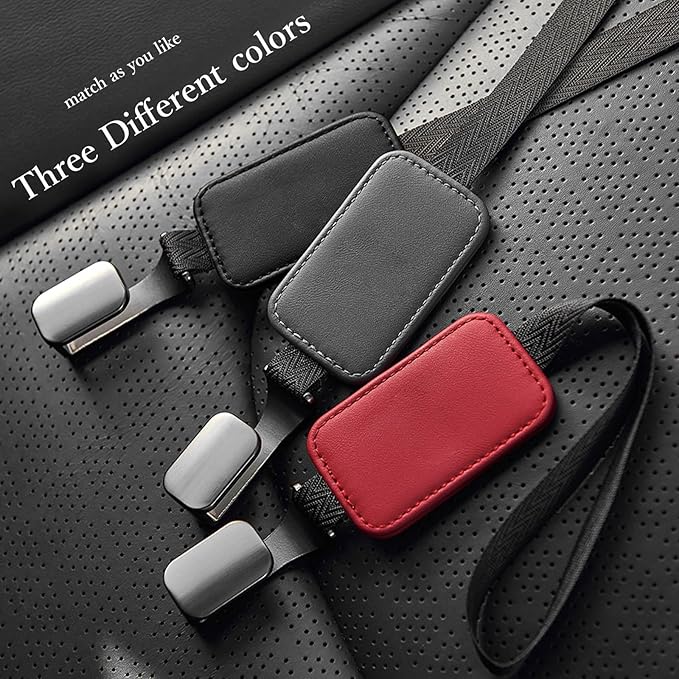 Car Headrest Hooks Compatible with Chevrolet Tahoe LS/Premier 2021-2025, 2 Pack Leather Back Seat Organizer Hooks with Heavy Duty Metal Hook Durable Bag Holder,Red