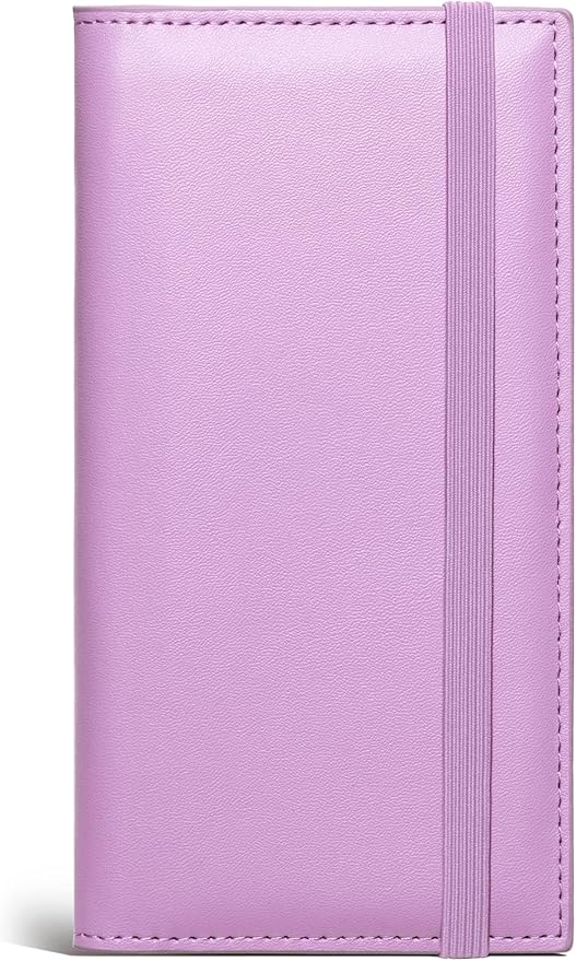 Zreal Checkbook Cover for Women, Premium Vegan Leather Checkbook Holder for Top & Side Tear Duplicate Checks with RFID Blocking (Lilac Purple)