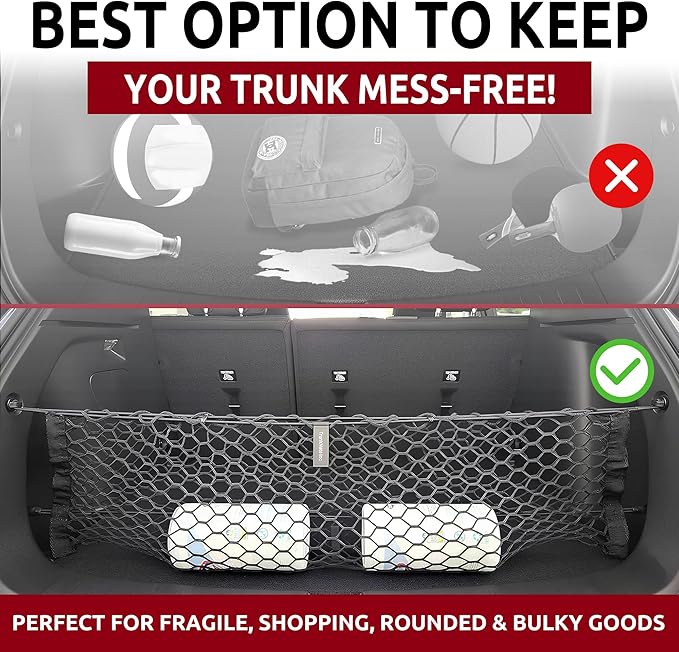 Envelope Style Automotive Elastic Trunk Mesh Cargo Net for Chevrolet Trailblazer 2021-2026 - Premium Trunk Organizer and Storage - Luggage Net for Crossover - Car Organizer for Buick Encore GX