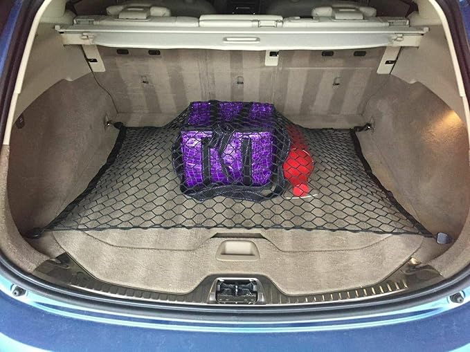 Trunk Organizer Cargo Net for Volvo XC60 2010-2026 – Floor Style Cargo Net for SUV – Premium Mesh Elastic Car Trunk Organizer Vehicle Carrier Storage – Compatible with XC60