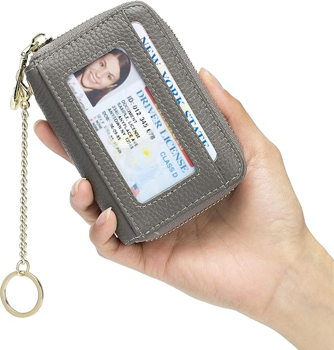 imeetu Rfid Credit Card Holder,Genuine Leather Businese Card Case,Rfid Blocking Wallet for Women & Men