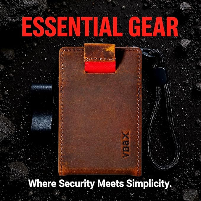 RFID Minimalist Slim Wallet for Men and Women, Holds Up to 12 Cards, Cash, Key Thin and Lightweight Credit Card Holder Vintage Color