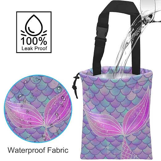 Car Trash Bag Mermaid Car Garbage Bag Hanging Car Trash Can for Back Seat with Drawstring