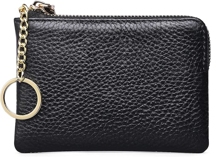 SENDEFN Coin Purse for Women, Genuine Leather Coin Purse Key Chain for Women, Coin Pouch Change Purse