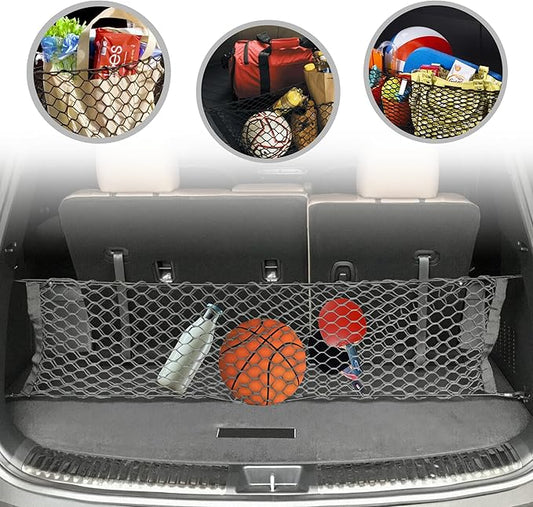 Envelope Style Automotive Elastic Trunk Mesh Cargo Net for KIA Telluride 2020-2024 - Premium Trunk Organizers and Storage - Luggage Net for SUV - Best Car Organizer for KIA Telluride