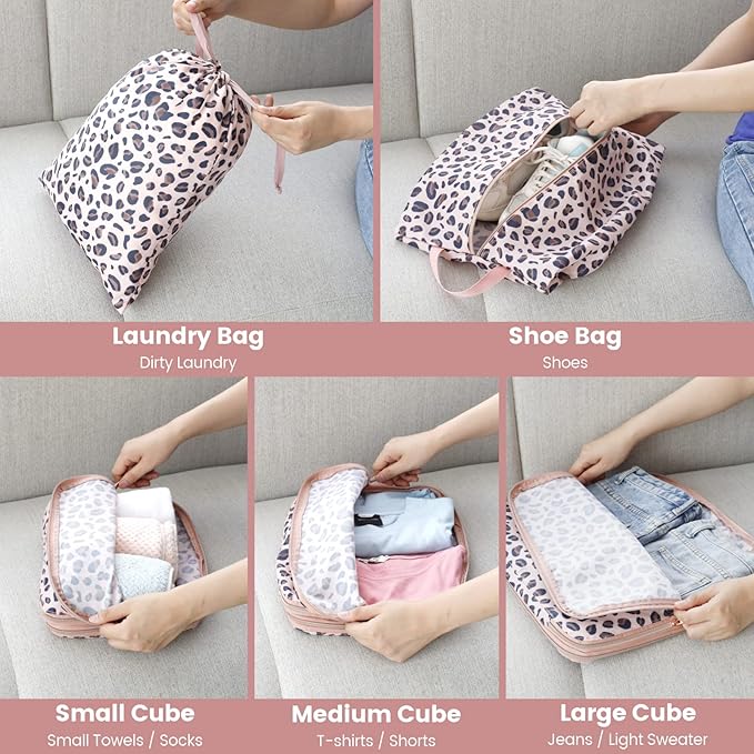 Cambond Compression Packing Cubes for Travel Women - Lightweight Luggage Organizers Bag Packing Cubes for Carry on Suitcases
