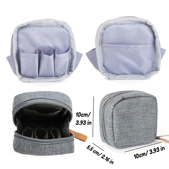 Hekyip Mini Cosmetic Bag, Travel Makeup Pouch, Portable Waterproof Cosmetic Pouch for Girls Women, Mini (Mini Gray)