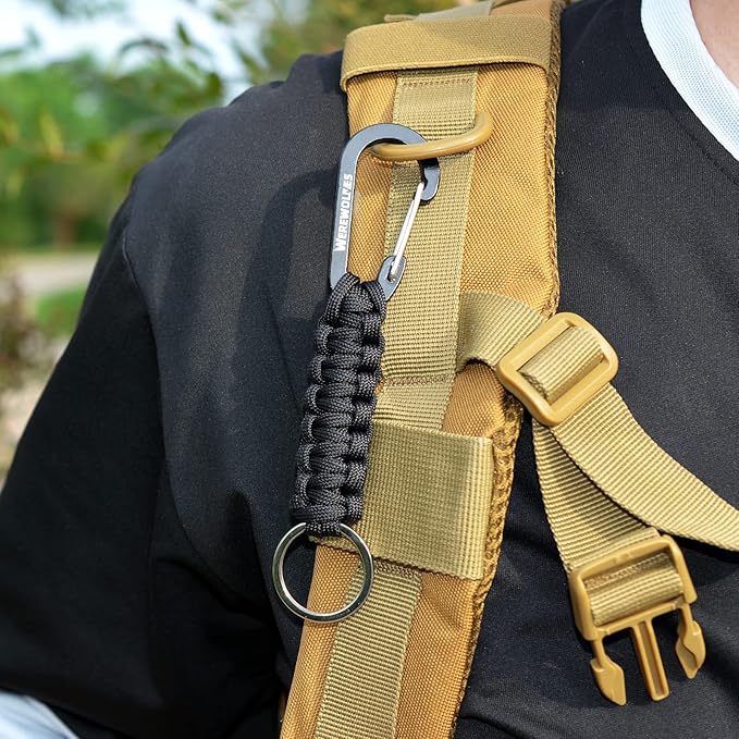 WEREWOLVES Paracord Keychain with Carabiner, Lanyard Clip for Keys
