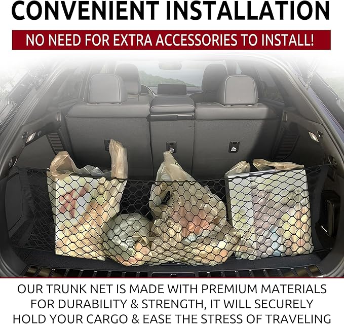 Envelope Style Automotive Elastic Trunk Mesh Cargo Net for Lexus RX 2016-2025 - Premium Trunk Organizer and Storage - Luggage Net for Crossover