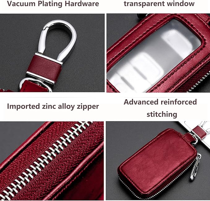 vvag Premium Car Key Fob Case Genuine Leather Car Smart Key fob Holder Car Remote Keychain Bag Universal