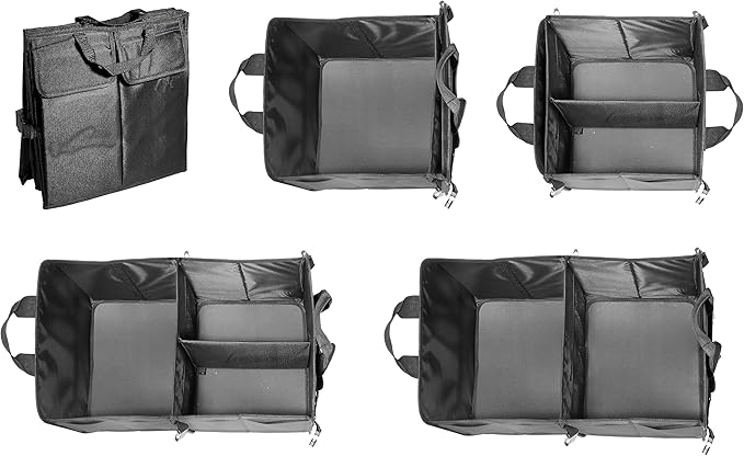 VViViD Heavy-Duty Multi-Compartment Collapsible Nylon Car Trunk Storage Organizer Bin
